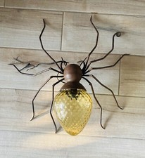 lampada ragno da parete ferro rame battuto vetro Murano anni 50