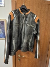 Giubbotto In Pelle Uomo Vintage Bikers Moto