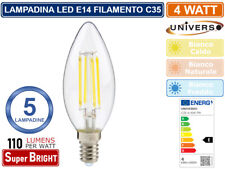 5 LAMPADINE LED E14 4W CANDELA