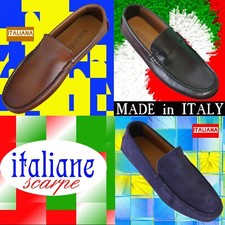 Scarpe uomo mocassino espadrillas estive pelle  ITALIA bluette marrone nero tt