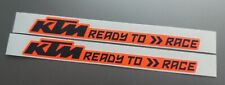 COPPIA ADESIVO ADESIVI VISIERA KTM READY TO RACE - ORANGE FLUO/NERO- 21 CM TOP