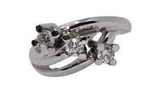 Anello Trilogy con Diamanti Naturali in Oro Bianco 18K