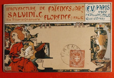 CARTOLINA FIRENZE SALVINI & C.  FABBRICA CERAMICHEILL. CASALTOLI  1900  ( C 95 )