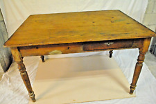 ANTICO TAVOLO BANCO LEGNO NOCE CASSETTI FINE '800 PRIMI '900 GAMBE TORNITE