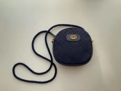 Gucci vintage navy crossbody - vintage,