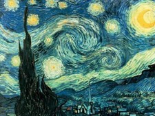 QUADRO STAMPA SU TELA CANVAS - van gogh - notte stellata - classico moderno