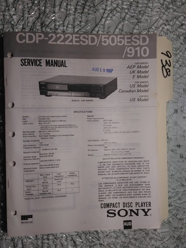 Sony cdp 222 505 esd - sony, 910