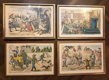 Serie 16 stampe antiche incorniciate "Il Papagallo" 1874-1881 satira giornale