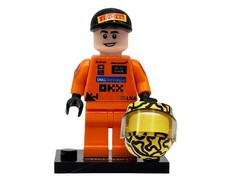 LEGO Lando Norris con casco da corsa LN Formula 1 minifigure pilota da corsa Mclaren