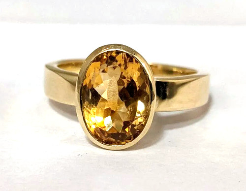 Anello vero citrino - , in