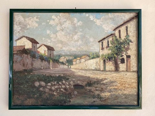 Olio pannello telato - su,