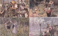 Pittore- Riccardo Pellegrini di Milano: 8 cart. di Costumi e usanze