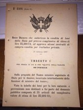 REGIO DECRETO VENDITA BENI STATO TROINA CT ROSELLO CH PAOLA CS NARNI BAGHERIA 