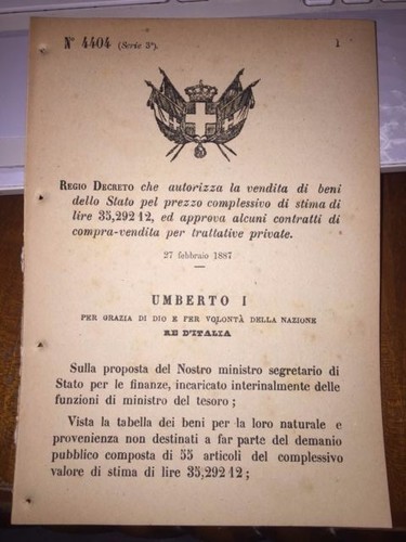 Regio decreto vendita beni - decreto,