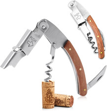 Cavatappi Manico in Legno, 2 Pezzi Cavatappi Da Cameriere Apribottiglie, Cavatap