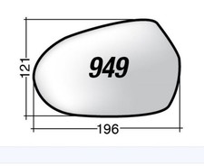 Per Audi A6 Allroad da 2012 Vetro di Ricambio Sx Asferico x Retrovisore 196x121