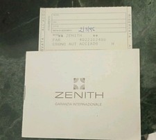 Libretto E Garanzia Zenith El Primero De luca  Acciaio R. 4022312400