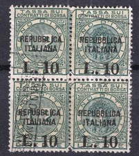 OM0167 - Marche da bollo: Contratti di Borsa sovrastampa Repubblica