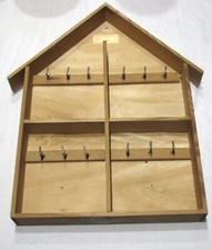 Casetta porta 12 chiavi portachiavi da muro in legno grezzo artigianale ecologia