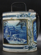 Antica fiaschetta in latta acqua santa francese Lourdes Vergine Maria