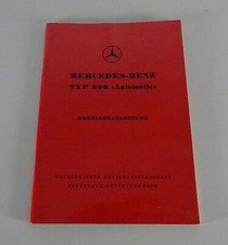 Manuale uso e manutenzione Mercedes Benz 300 c Automatic tipo W186 Adenauer stand 10/1955