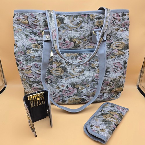 Set borsa tote arazzo floreale