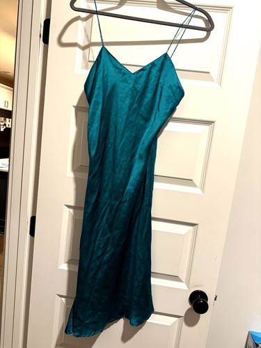 Abito slip 100 seta teal - slip, 100%
