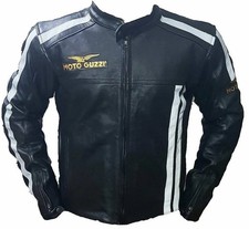 GIACCA MOTO GUZZI PELLE NERA