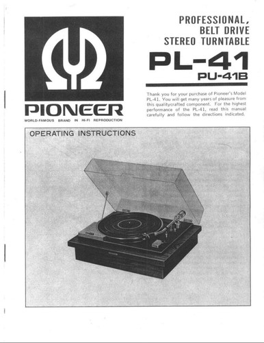 Pioneer giradischi - pl-41,