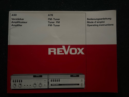 Revox a50 a76 manuale - a50,