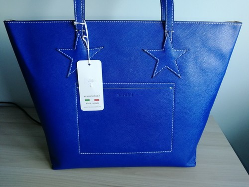 Borsa donna nardini lucida blu - borsa,