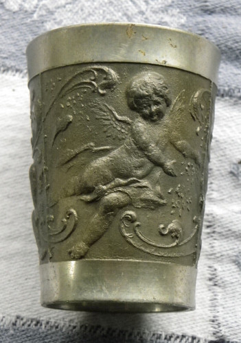 Tazza vintage in peltro - tazza,