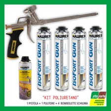 KIT SCHIUMA POLIURETANICA + PISTOLA + PULITORE PORTE INFISSI EDILIZIA