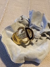 Bague Céline Paris Anneau Foulard Bronze Doré  T 56