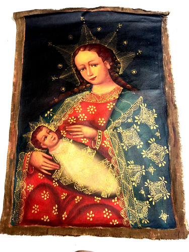 Dipinto olio maria - dipinto, con