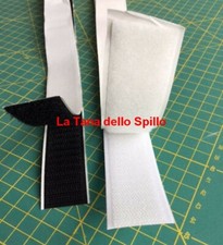 NASTRO A STRAPPO DA CUCIRE 2,5/3 CM MASCHIO+FEMMINA BIANCO O NERO ADATTO VELCRO