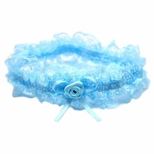 Giarrettiera in pizzo blu con
