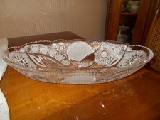 GRANDE ALZATA  - CENTROTAVOLA IN CRISTALLO DI BOEMIA MOLATO A MANO