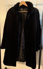 Cappotto pelliccia visone nero tosato vero visone Barbatsuly Sideris donna 10-12 designer