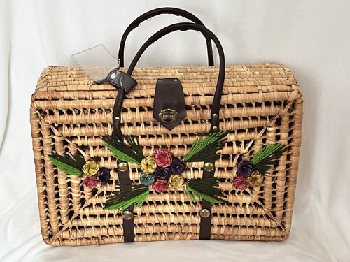 Valigia vintage vimini - vintage,