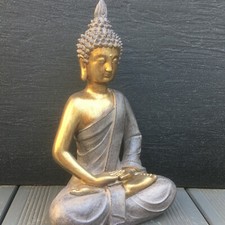 Buddha grigio oro 26 cm grande