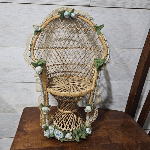 Sedia vintage vimini - vimini, pavone