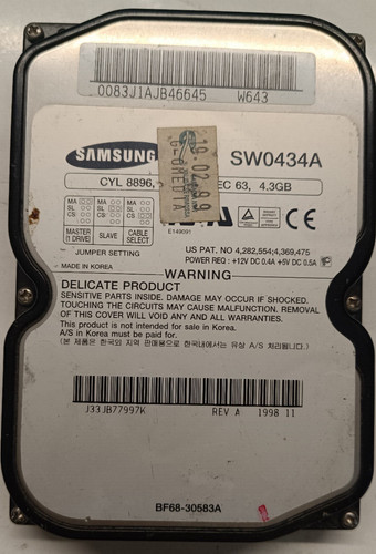 Samsung sw0434a 3gb - samsung, 4.3gb
