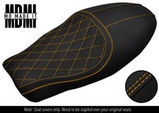 ADATTO PER DUCATI SCRAMBLER CAFE RACER 17-21 COPRISEDILE VINILE IMPUGNATURA PERSONALIZZATA PUNTO ORO