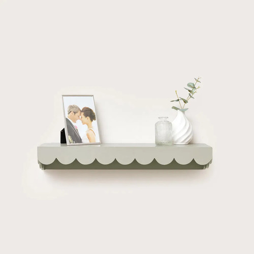 Taupe scalloped wall storage - taupe,