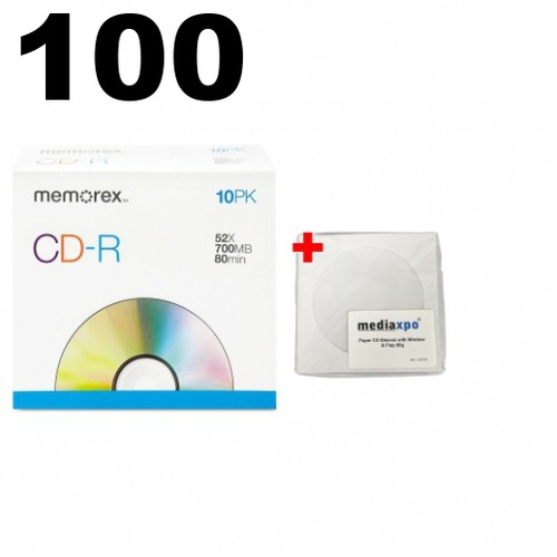 100 memorex 52x 80 - 80, min