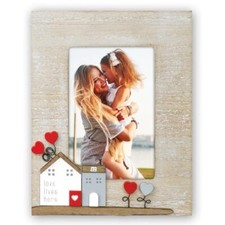 Generico Cornice portafoto in Legno per Foto 10x15 Verticale con casetta (i9T)