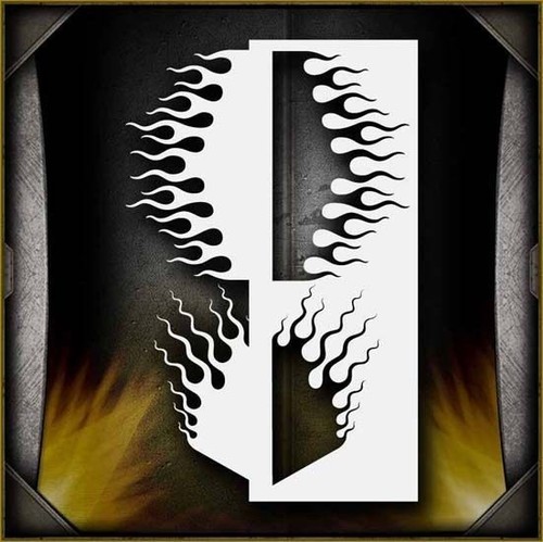 Flames modello stencil - modello,