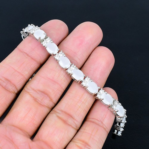 Bracciale calcedonio bianco - bracciale,