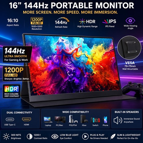 Portable monitor 144hz - 16”,